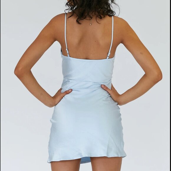 Princess Polly Baby Blue Silk Mini Dress - Picture 4 of 7